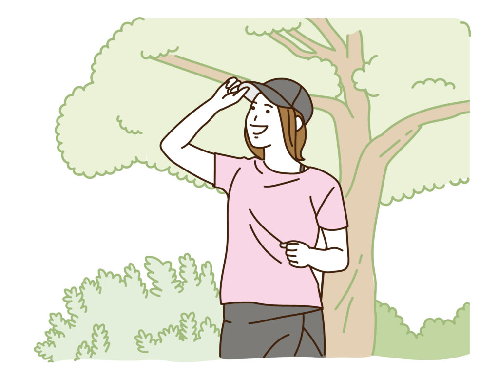 ウォーキングをする女性のイラスト