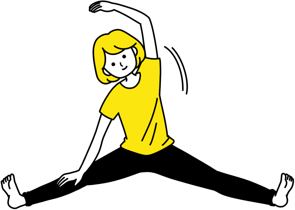 ストレッチをする女性のイラスト
