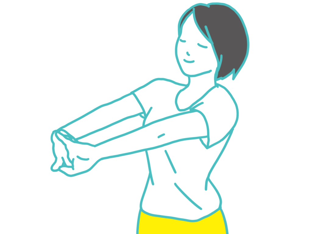 腕ストレッチのイラスト