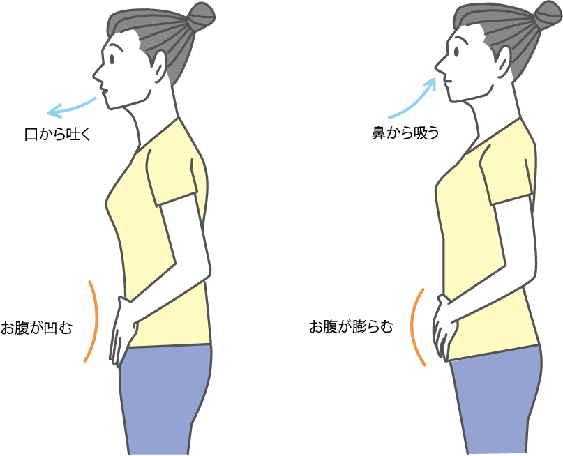 腹式呼吸イラスト
