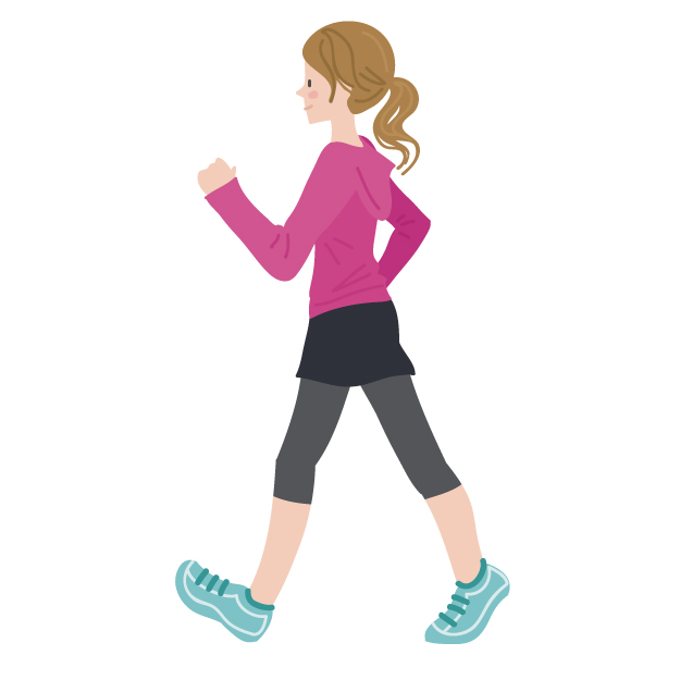 女性ウォーキングイラスト