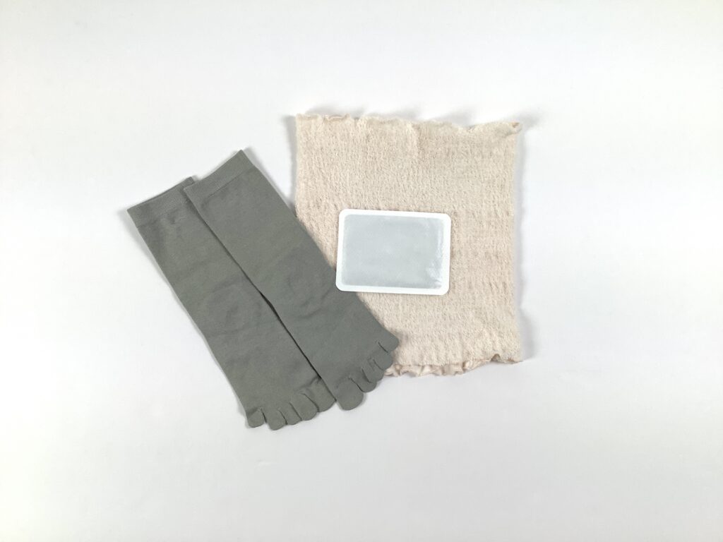 腹巻、レッグウォーマー、カイロ