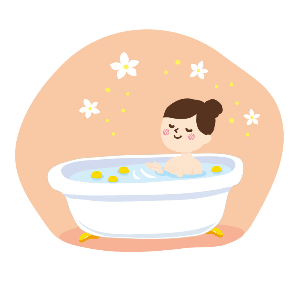 入浴する女性のイラスト